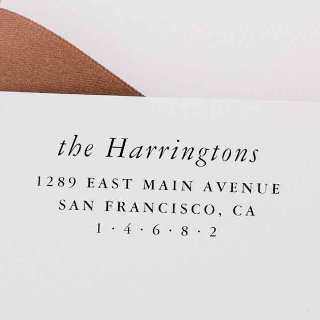 Carimbo Auto Entintado Endereço de Devolução do Nome da Família Minimalis (Criador carregado)