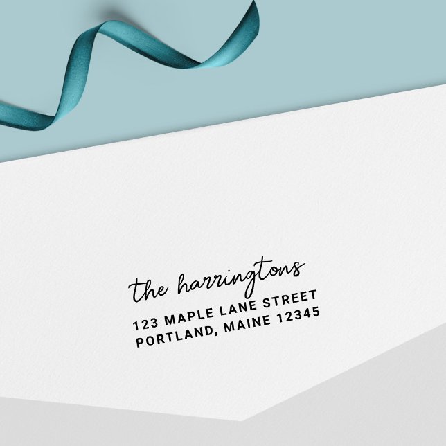 Carimbo Auto Entintado Endereço de devolução do nome da família Na moda S (Criador carregado)