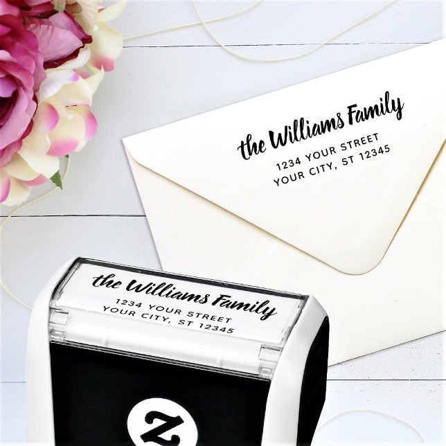 Carimbo Auto Entintado Endereço de devolução do nome da família personali (Criador carregado)