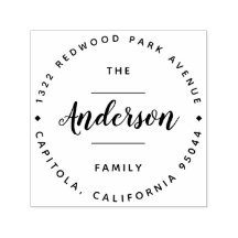 Endereço de Devolução do Nome da Família Redonda d