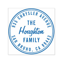 Carimbo Auto Entintado Endereço de devolução do nome da família Round Mod