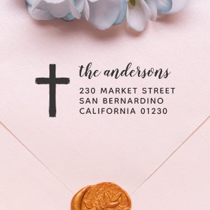 Carimbo Auto Entintado Endereço de Devolução do Nome da Família Rustic Cr