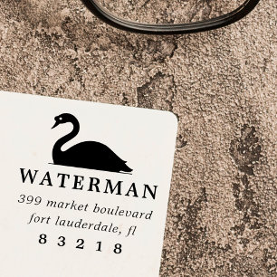 Carimbo Auto Entintado Endereço de devolução do nome da família Swan Silh