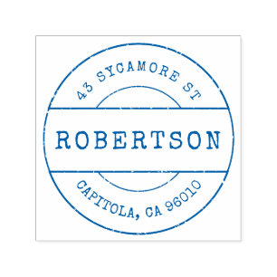 Carimbo Auto Entintado Endereço de devolução do nome da família Vintage p