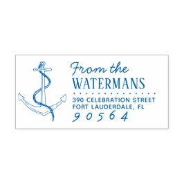 Carimbo Auto Entintado Endereço de devolução do nome de ancoragem e corda