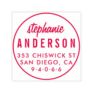 Carimbo Auto Entintado Endereço de devolução do nome de Cheio minimalista