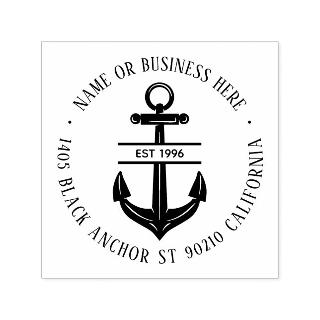 Carimbo Auto Entintado Endereço de devolução do nome de marinheiro náutic (Design)