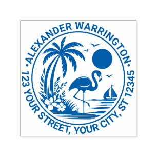 Carimbo Auto Entintado Endereço de Devolução do Nome do Barco à Vela Palm