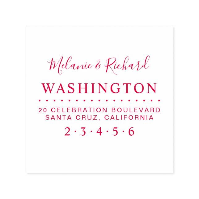 Carimbo Auto Entintado Endereço de devolução do nome do grupo de noivas d (Design)