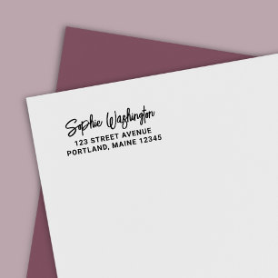 Carimbo Auto Entintado Endereço de Devolução do Nome do Script do Pincel