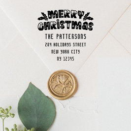 Carimbo Auto Entintado Endereço de Devolução do Nome do Script Moderno do