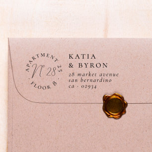 Carimbo Auto Entintado Endereço de Devolução do Número do Apartamento