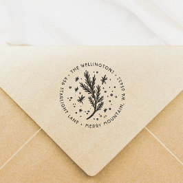 Carimbo Auto Entintado Endereço de devolução do pinheiro de Natal