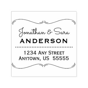 Carimbo Auto Entintado Endereço de devolução do quadro do suporte desenha