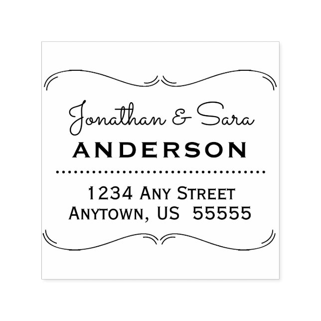 Carimbo Auto Entintado Endereço de devolução do quadro do suporte desenha (Design)