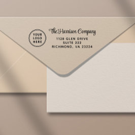 Carimbo Auto Entintado Endereço de devolução do script de logotipo comerc