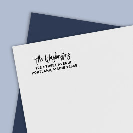 Carimbo Auto Entintado Endereço de devolução do Sobrenome de script de pi