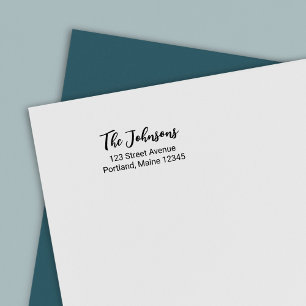 Carimbo Auto Entintado Endereço de devolução do Sobrenome de script de pi