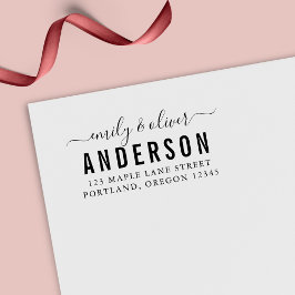 Carimbo Auto Entintado Endereço de devolução do Sobrenome Negrito do Casa