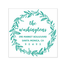 Carimbo Auto Entintado Endereço de devolução do Whimsical Laurel Wreath