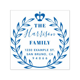 Carimbo Auto Entintado Endereço de devolução do Wreath & Crown Family Nam