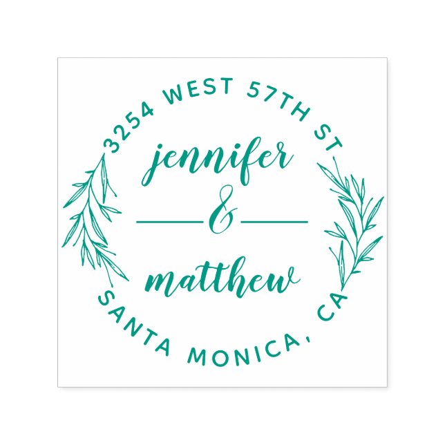 Carimbo Auto Entintado Endereço de Devolução Elegante do Casal Casado Per (Design)