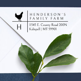 Carimbo Auto Entintado Endereço de devolução inicial da família de Fazend