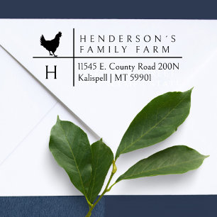 Carimbo Auto Entintado Endereço de devolução inicial da família de Fazend