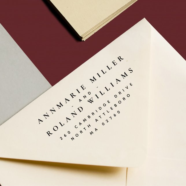 Carimbo Auto Entintado Endereço de devolução mínimo Elegante de dois Sobr (Criador carregado)