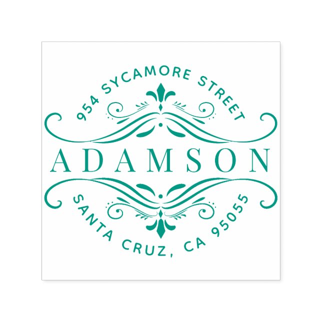 Carimbo Auto Entintado Endereço de Devolução Moderna do Nome da Família C (Design)