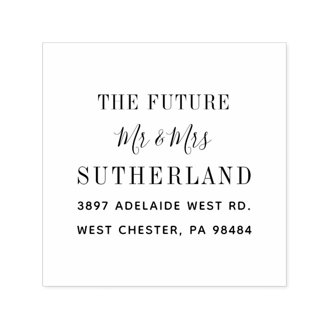 Carimbo Auto Entintado Endereço de Devolução Moderno Futuro Sr e Sra Rote (Design)