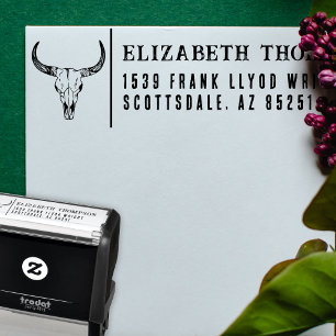 Carimbo Auto Entintado Endereço de Devolução País Casamento Ocidental Nas