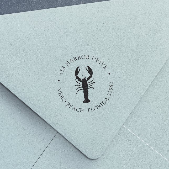 Carimbo Auto Entintado Endereço de devolução para lagosta náutica (Criador carregado)
