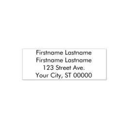 Carimbo Auto Entintado Endereço de devolução para um casal casado com doi