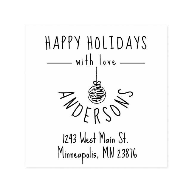 Carimbo Auto Entintado Endereço de devolução personalizada da família de  (Design)