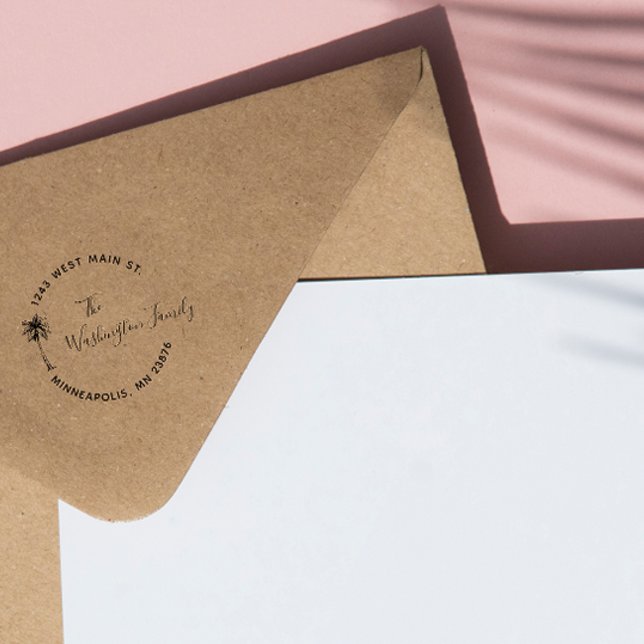 Carimbo Auto Entintado Endereço de devolução personalizado de árvores de  (Criador carregado)