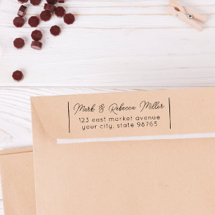 Carimbo Auto Entintado Endereço de devolução personalizado do casal