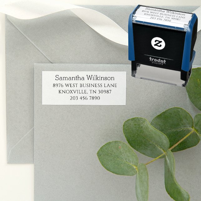Carimbo Auto Entintado Endereço de Devolução Pessoal Simples Clássico (Self Inking Personal Return Address Rubber Stamp)