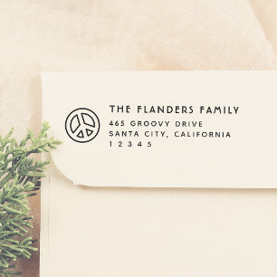 Carimbo Auto Entintado Endereço de Devolução Sans-Serif do Nome da Famíli