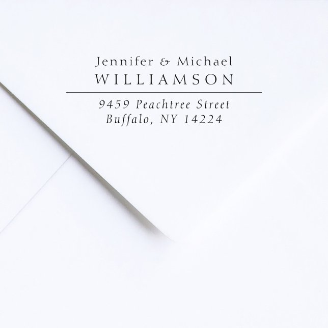 Carimbo Auto Entintado Endereço de Devolução Simples de Casamento de Scri (Criador carregado)