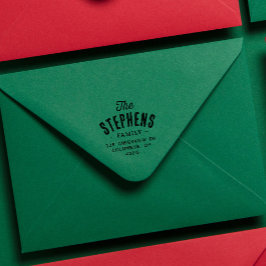 Carimbo Auto Entintado Endereço de devolução simples e giro do sobrenome