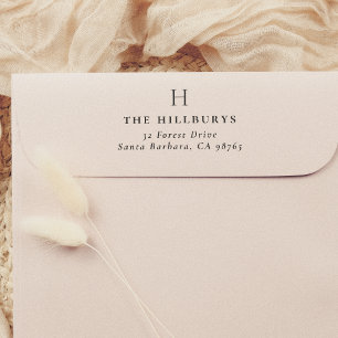 Carimbo Auto Entintado Endereço de devolução simples monograma do Elegant