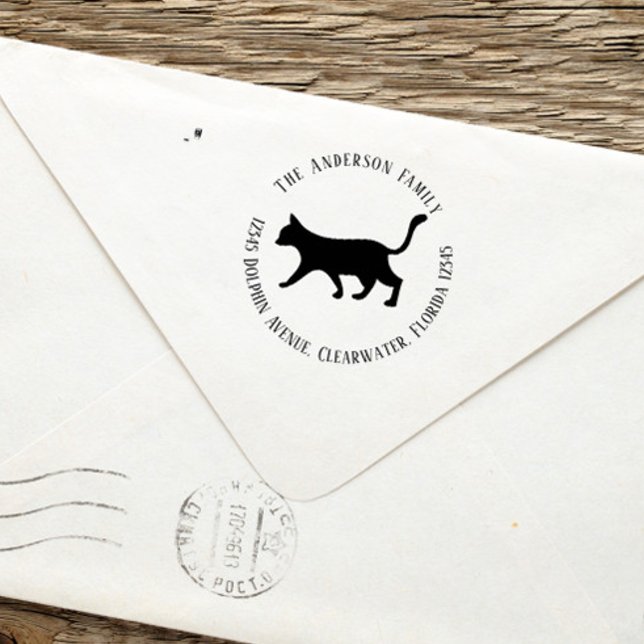 Carimbo Auto Entintado Endereço de devolução Simples Pet Preto Minimalist (Criador carregado)