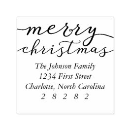 Carimbo Auto Entintado Endereço de Férias Personalizadas do Feliz Natal