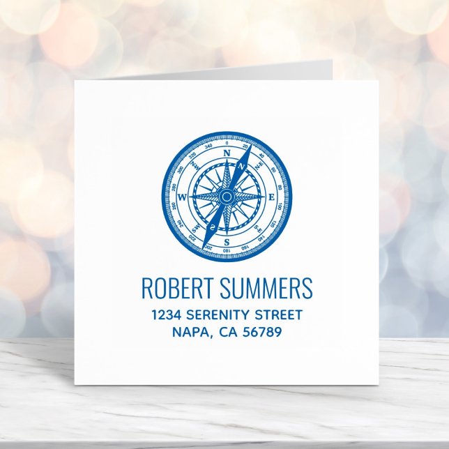 Carimbo Auto Entintado Endereço de passagem de navegação náutica (Criador carregado)