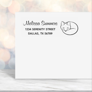 Carimbo Auto Entintado Endereço de Raposa de Dormência Estilizada