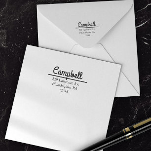 Carimbo Auto Entintado Endereço de Remessa de Letreiro à Mão Boho
