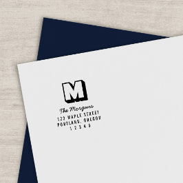 Carimbo Auto Entintado Endereço de Remetente com Letra Manuscrita de Mono
