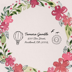 Carimbo Auto Entintado Endereço de Remetente de Balão Fofo para Crianças