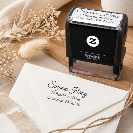 Carimbo Auto Entintado Endereço de retorno _caligrafia elegante